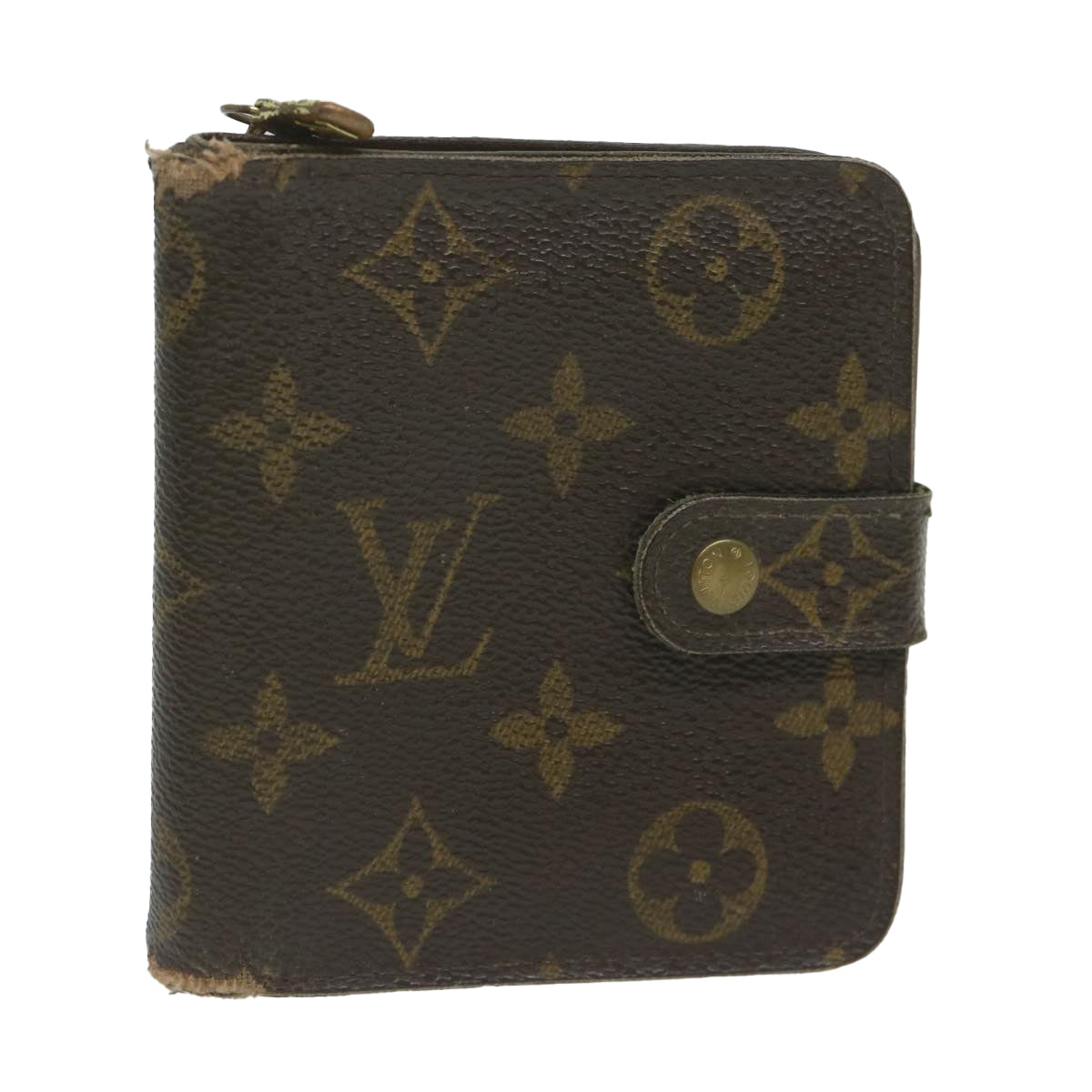 LOUIS VUITTON Monogram Compact Zip Wallet M61667 LV Auth 63160