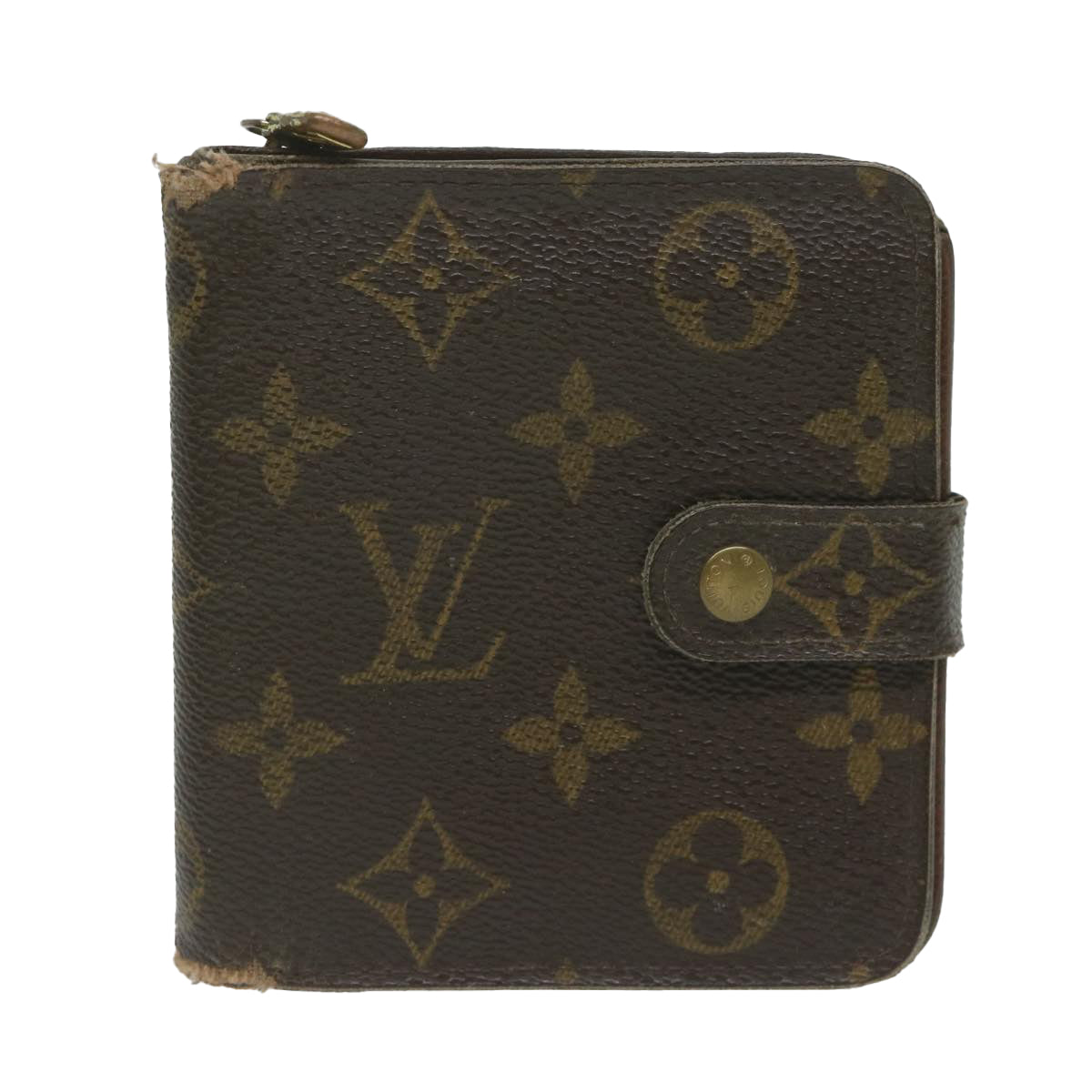 LOUIS VUITTON Monogram Compact Zip Wallet M61667 LV Auth 63160