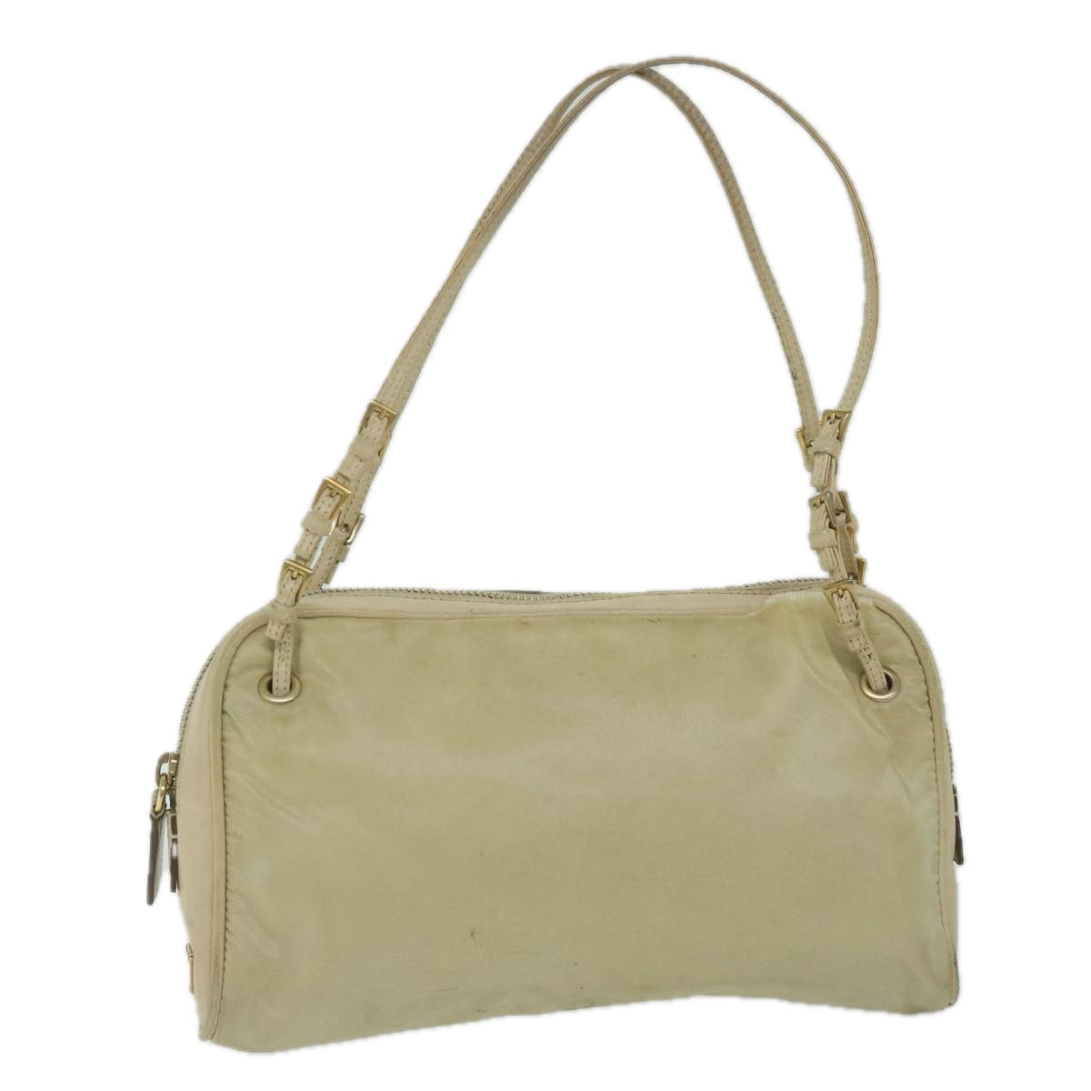 PRADA Hand Bag Nylon Cream Auth 63161