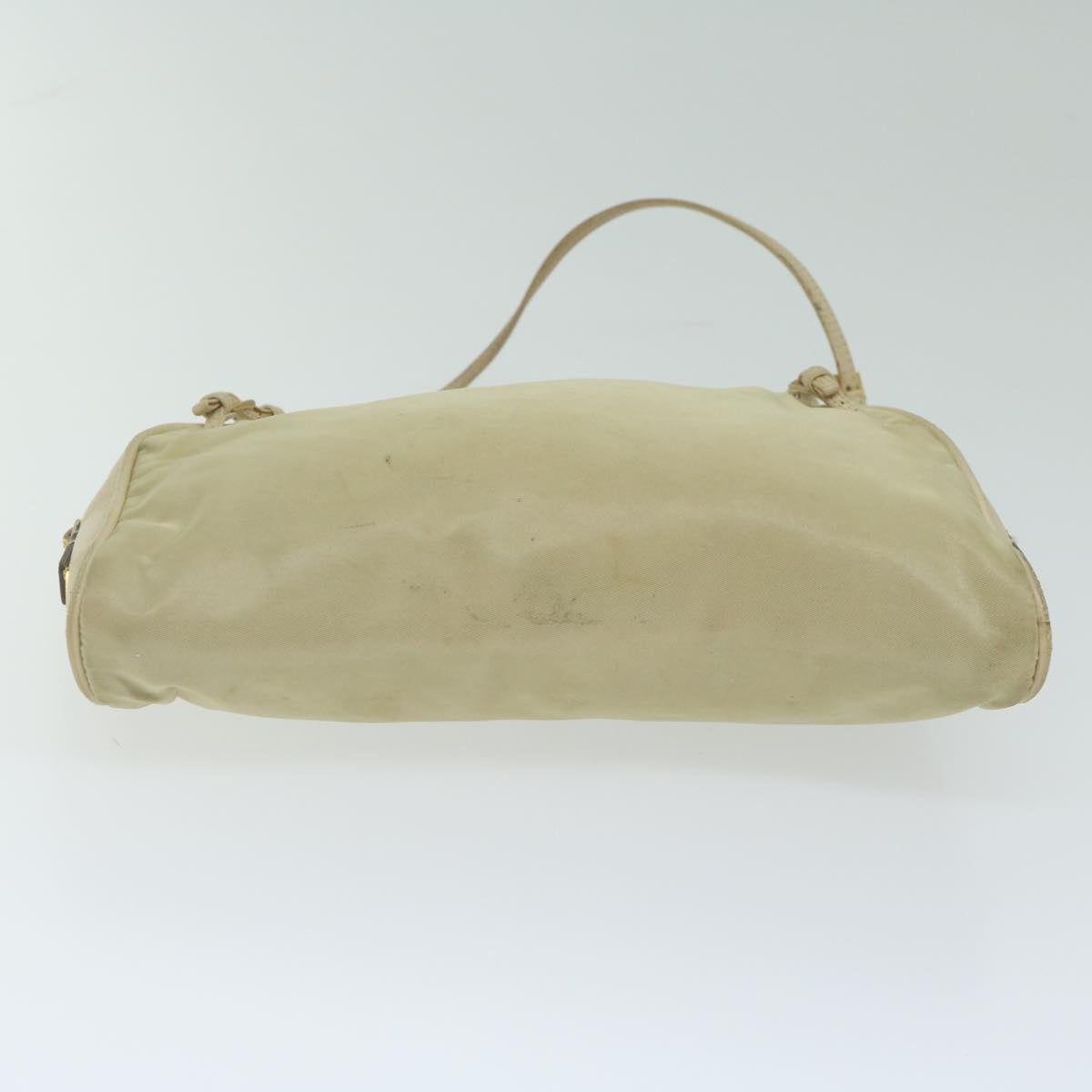 PRADA Hand Bag Nylon Cream Auth 63161