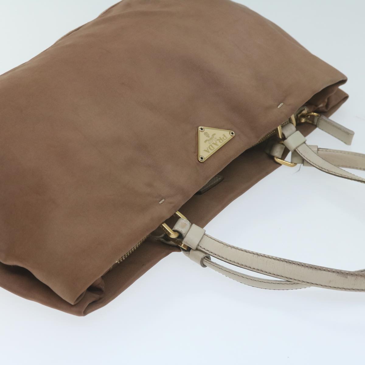 PRADA Hand Bag Nylon Brown Auth 63180