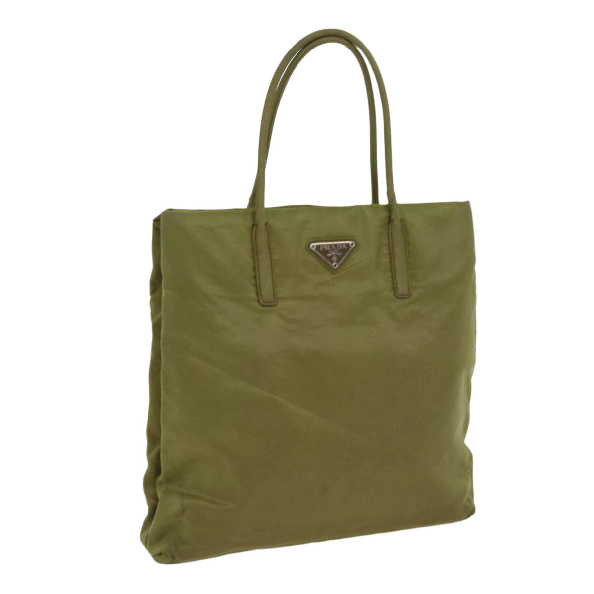 PRADA Hand Bag Nylon Khaki Auth 63208