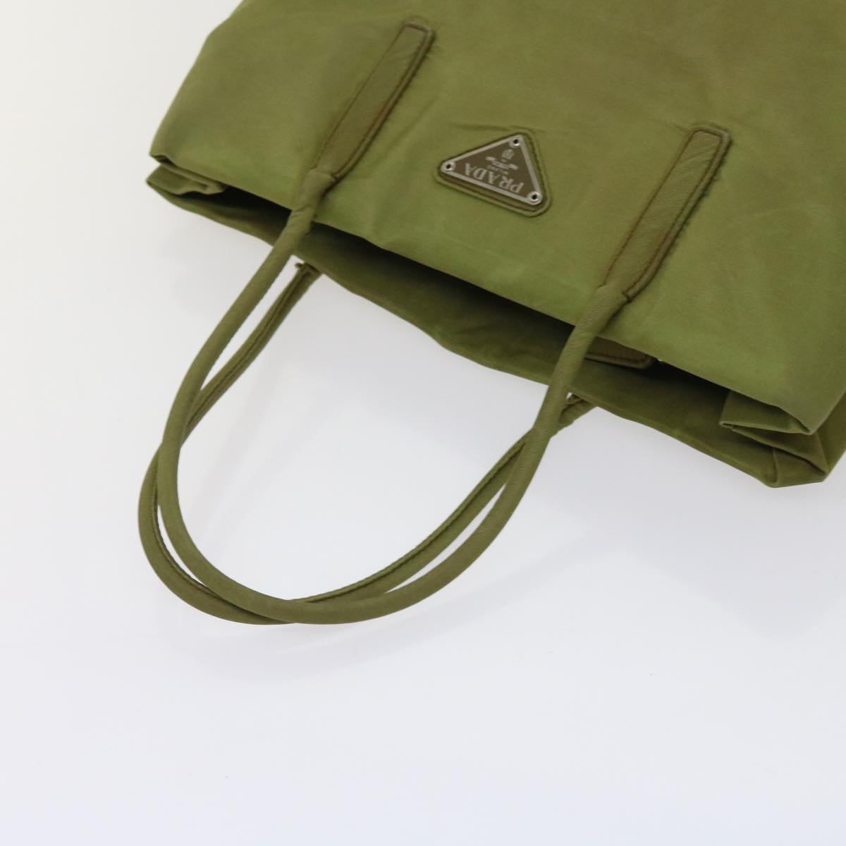 PRADA Hand Bag Nylon Khaki Auth 63208