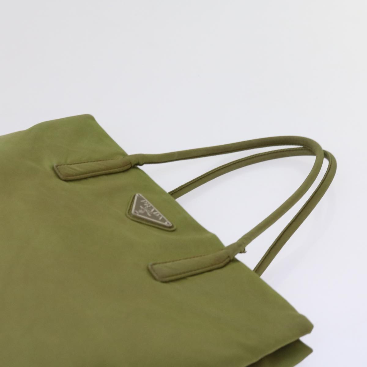 PRADA Hand Bag Nylon Khaki Auth 63208