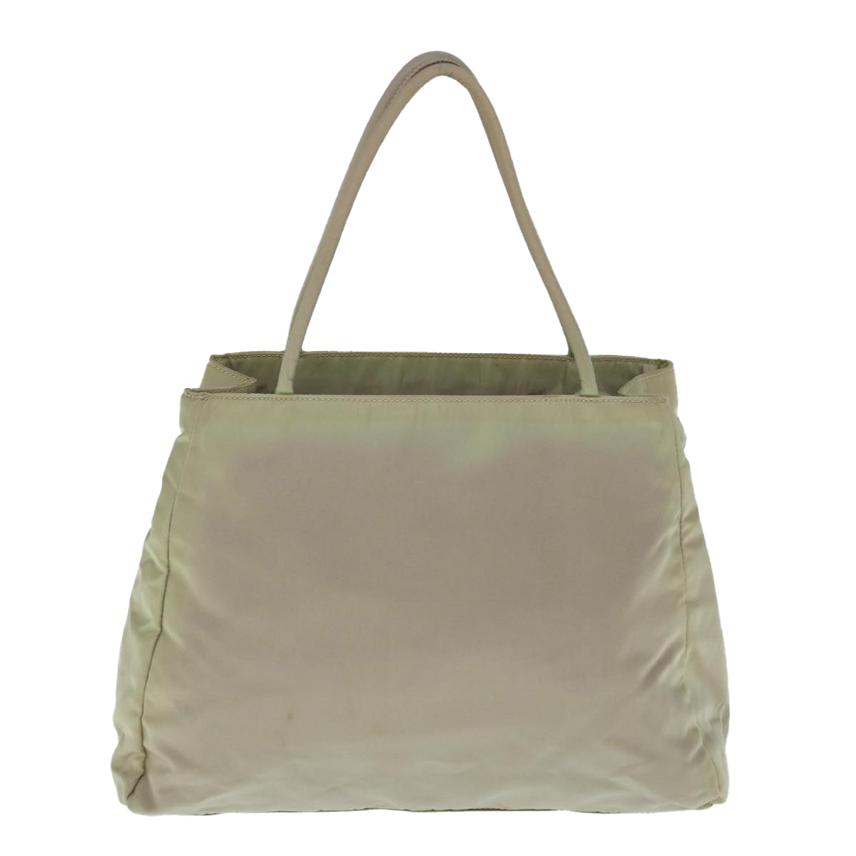 PRADA Hand Bag Nylon Beige Auth 63260