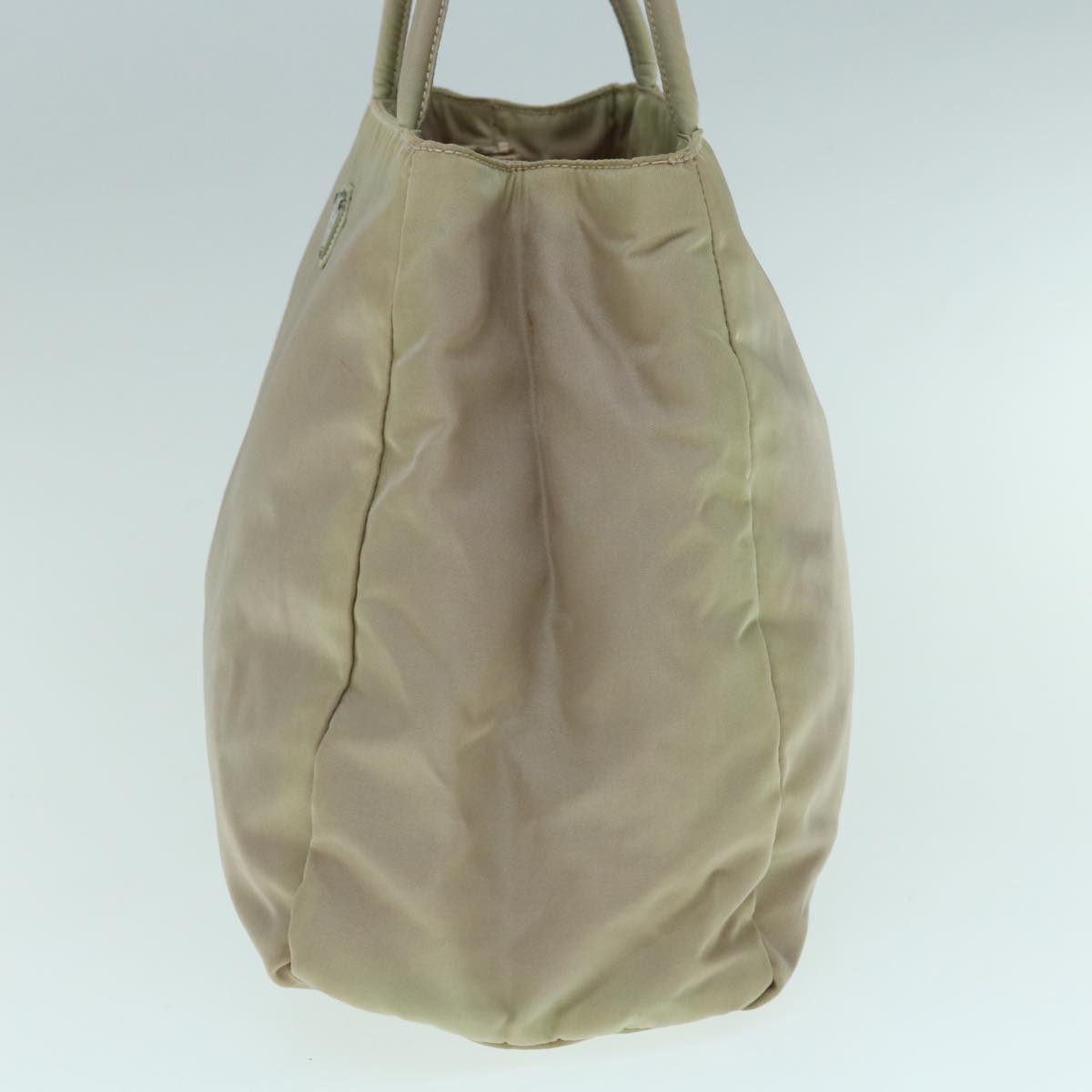 PRADA Hand Bag Nylon Beige Auth 63260