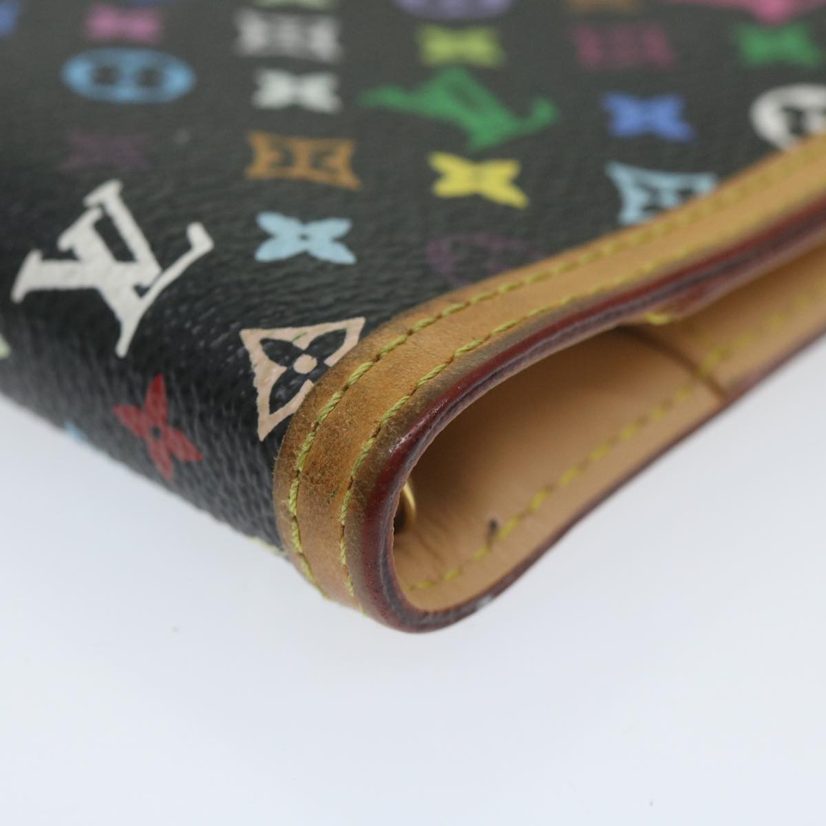 LOUIS VUITTON Multicolor Agenda PM Day Planner Cover Black R21076 LV Auth 63288