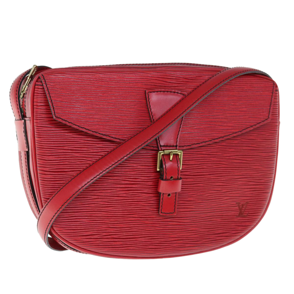 LOUIS VUITTON Epi Jeune Fille MM Shoulder Bag Red M52157 LV Auth 63301