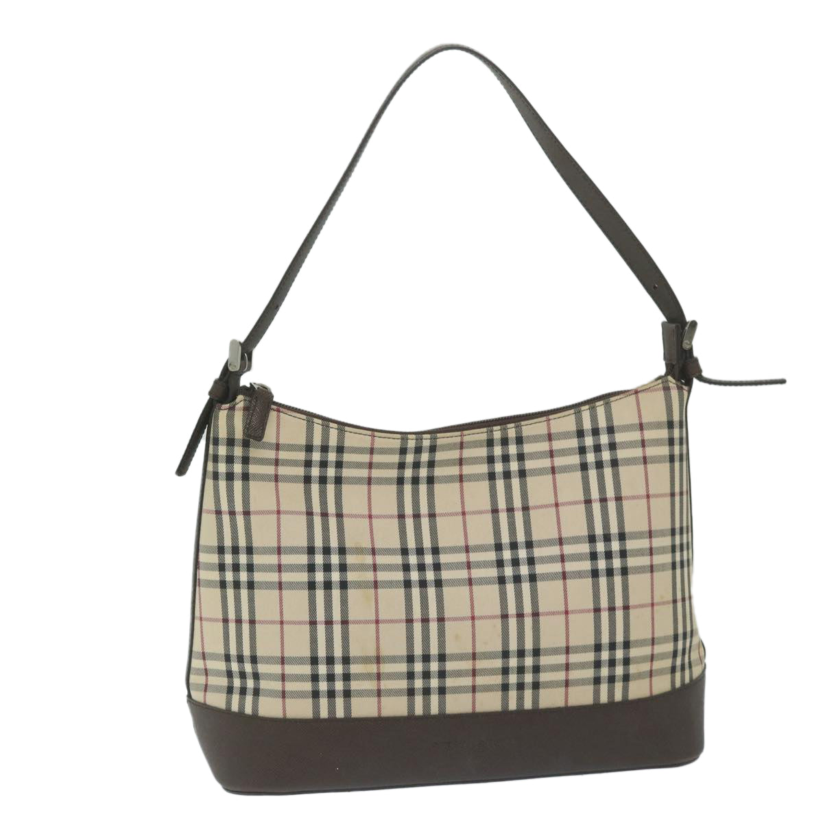 BURBERRY Nova Check Shoulder Bag Canvas Beige Brown Auth 63318