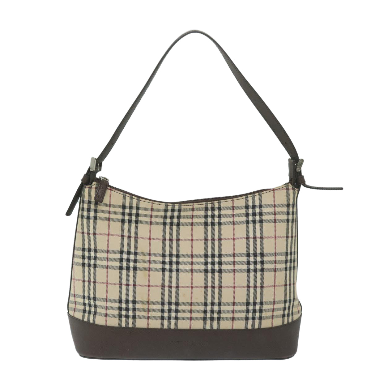 BURBERRY Nova Check Shoulder Bag Canvas Beige Brown Auth 63318