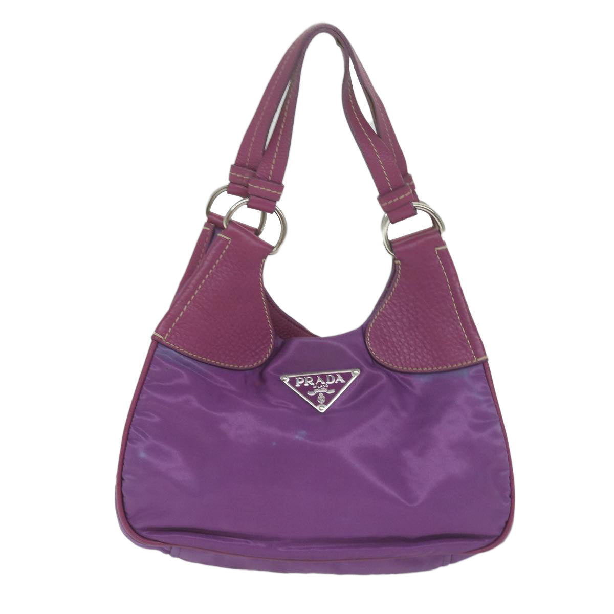 PRADA Hand Bag Nylon Purple Auth 63379 - 0