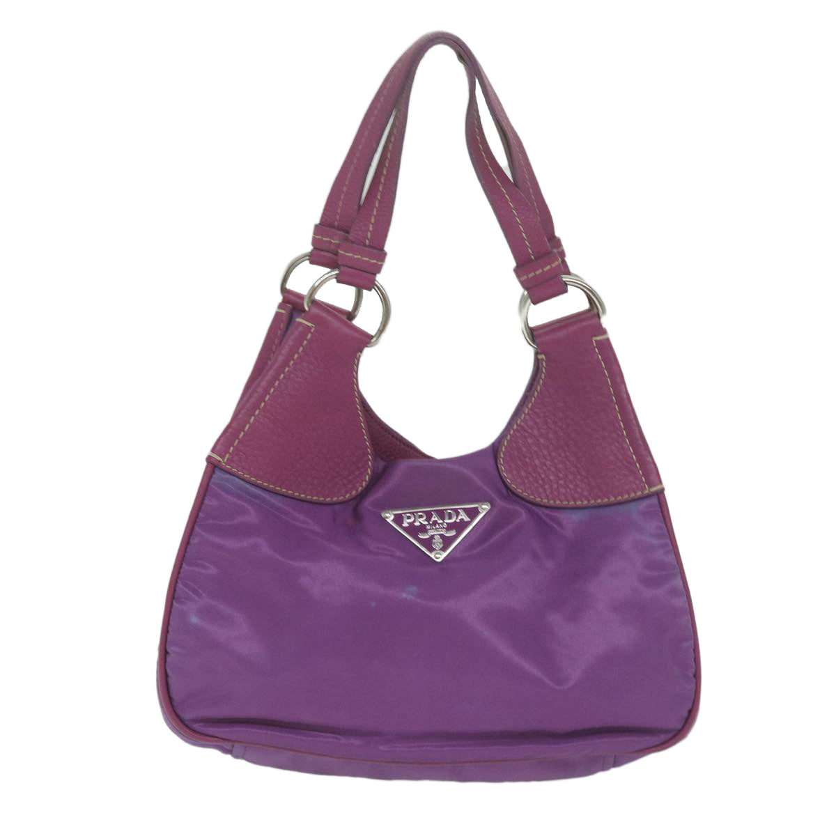 PRADA Hand Bag Nylon Purple Auth 63379