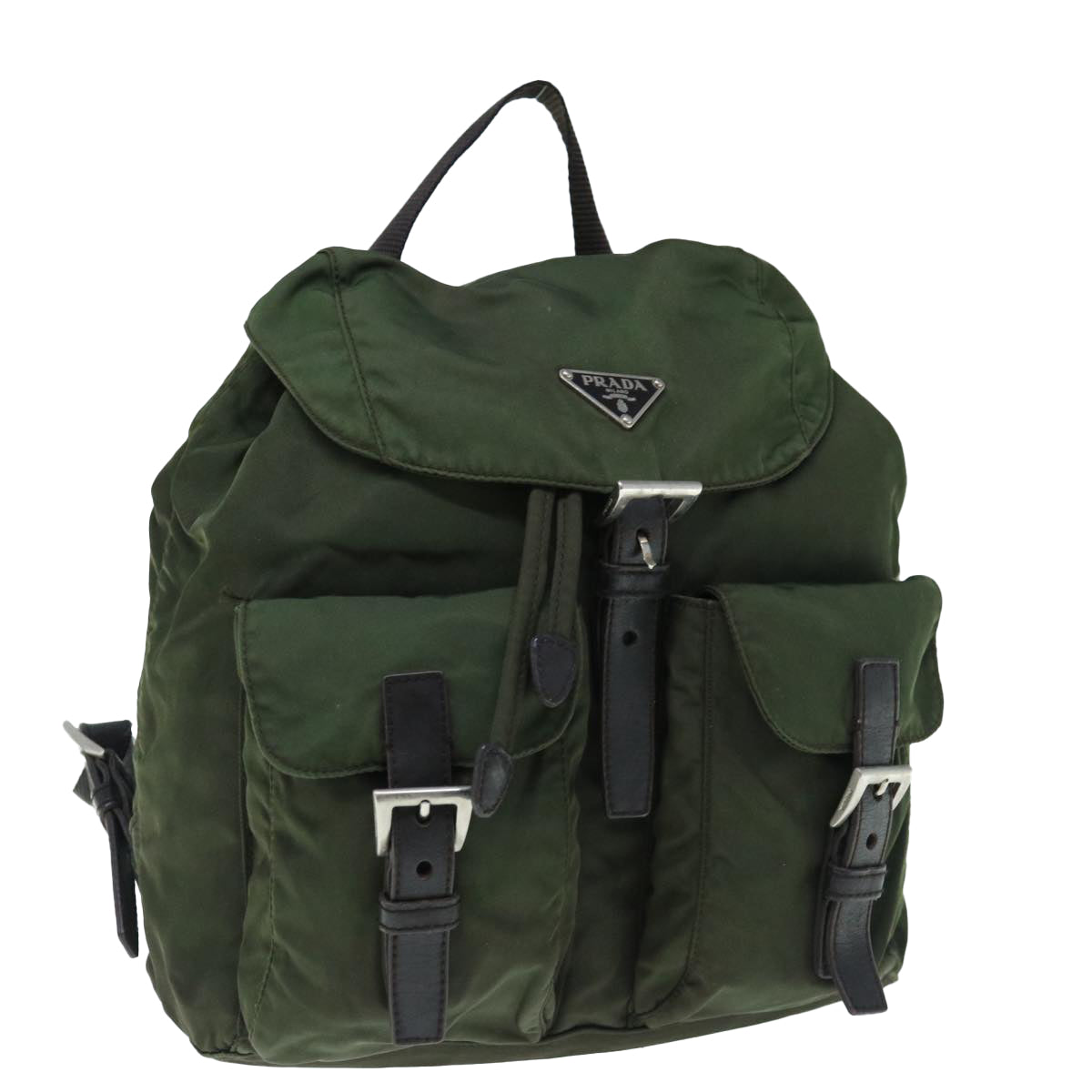 PRADA Backpack Nylon Khaki Auth 63381
