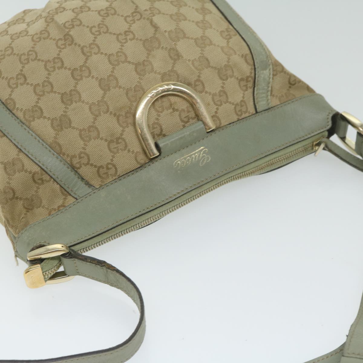 GUCCI GG Canvas Shoulder Bag Beige 203257 Auth 63391