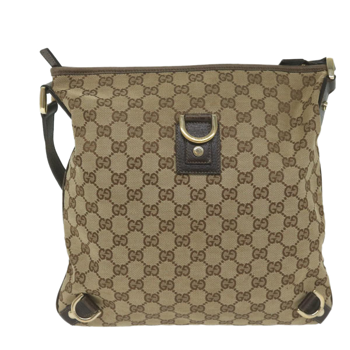 GUCCI GG Canvas Shoulder Bag Beige 130942 Auth 63392