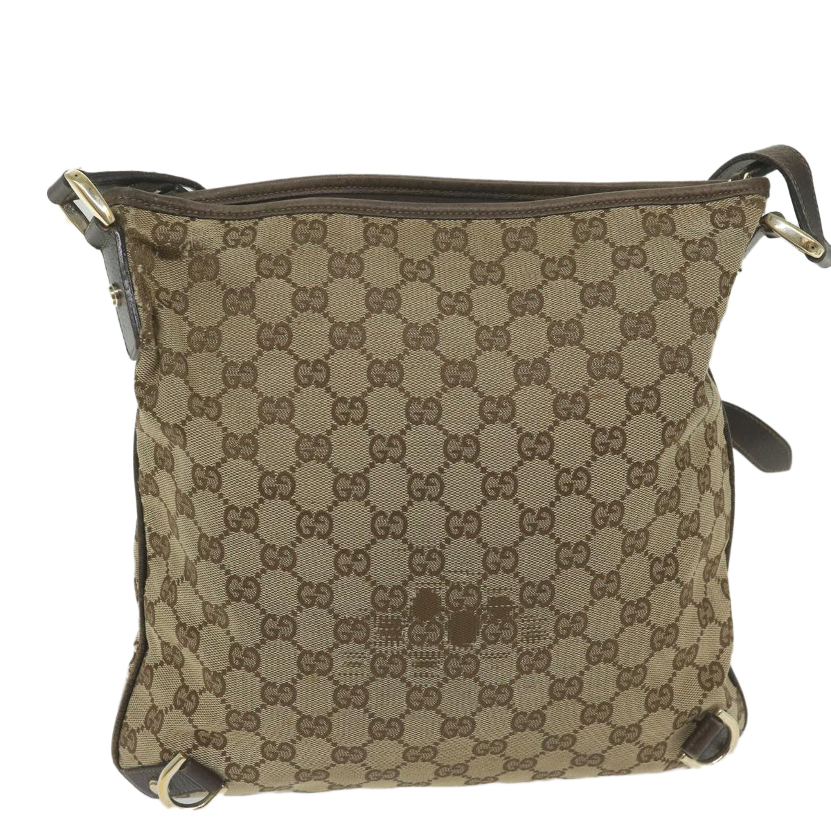 GUCCI GG Canvas Shoulder Bag Beige 130942 Auth 63392