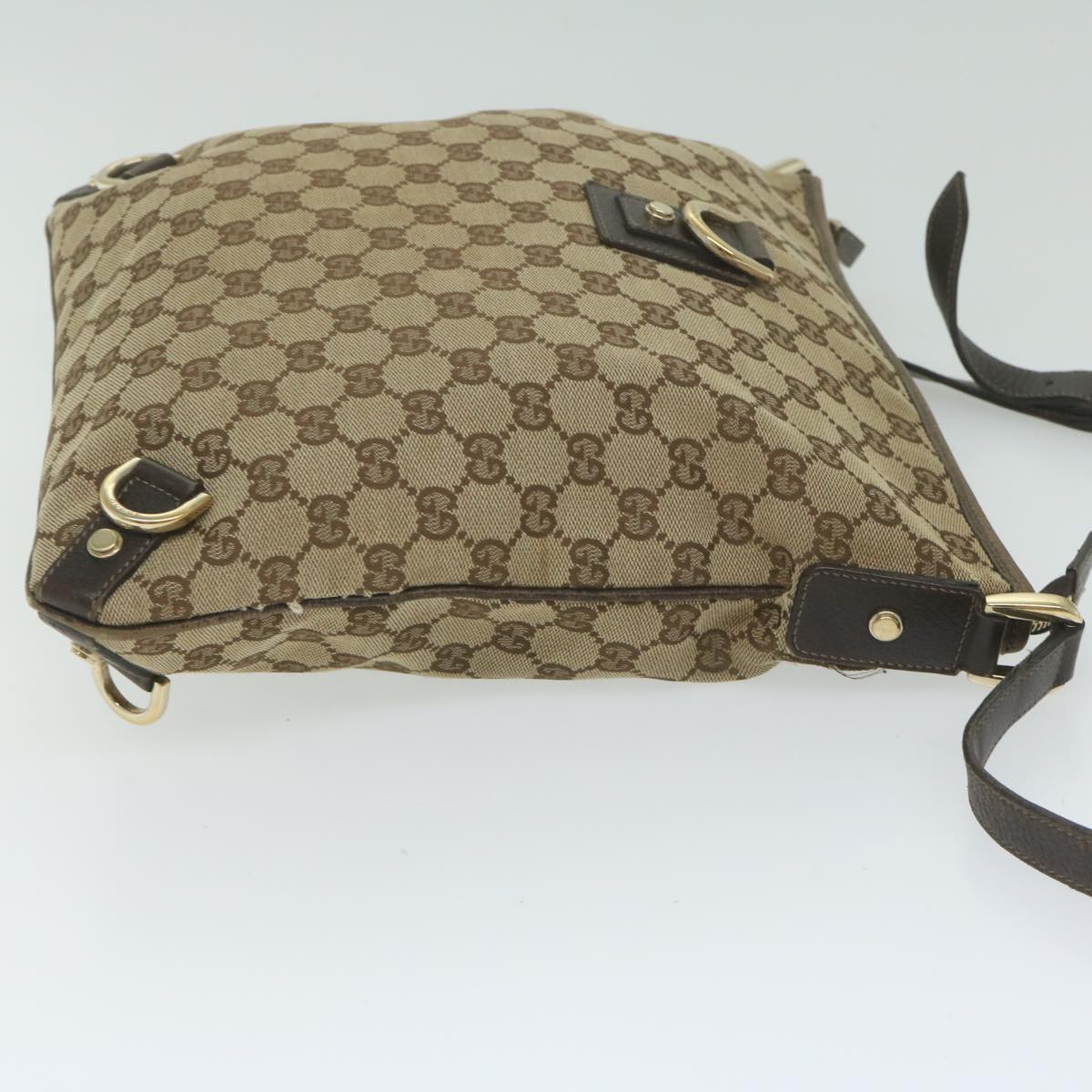 GUCCI GG Canvas Shoulder Bag Beige 130942 Auth 63392