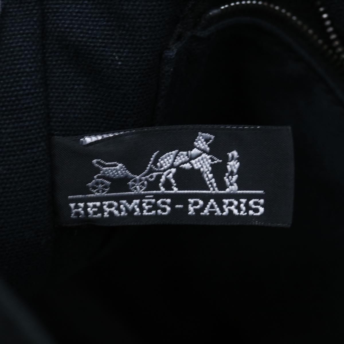 HERMES Fourre Tout PM Hand Bag Canvas Black Auth 63408