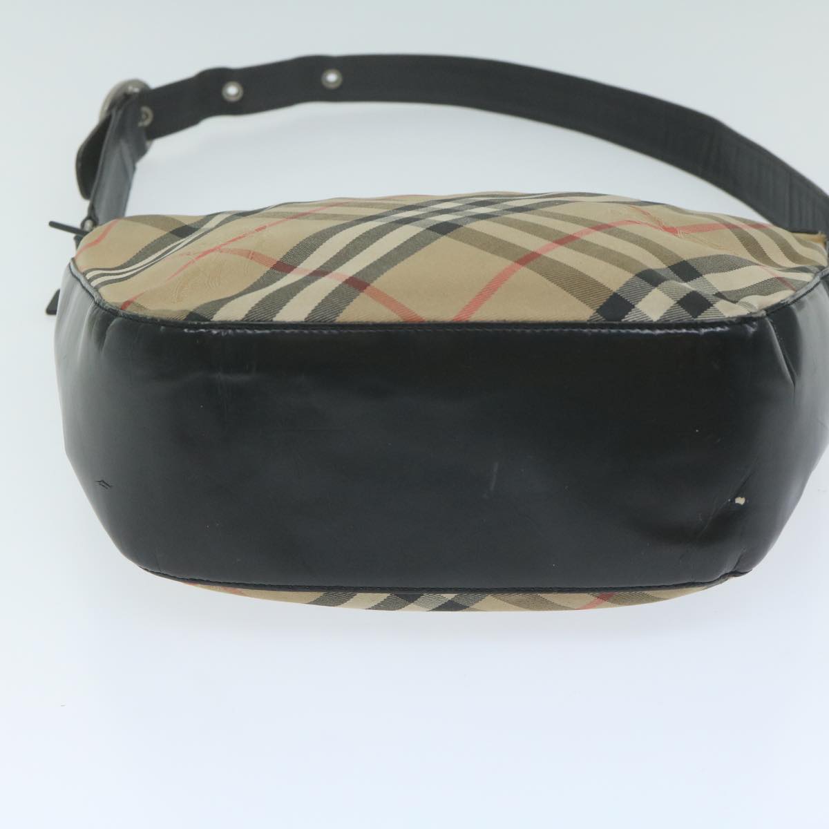 Burberrys Nova Check Shoulder Bag Nylon Canvas Beige Auth 63435