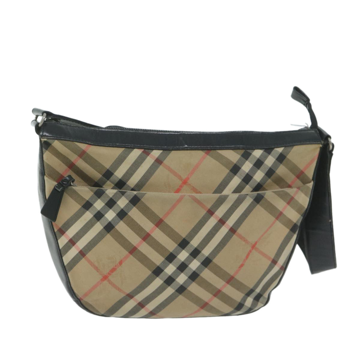 Burberrys Nova Check Shoulder Bag Nylon Canvas Beige Auth 63435 - 0