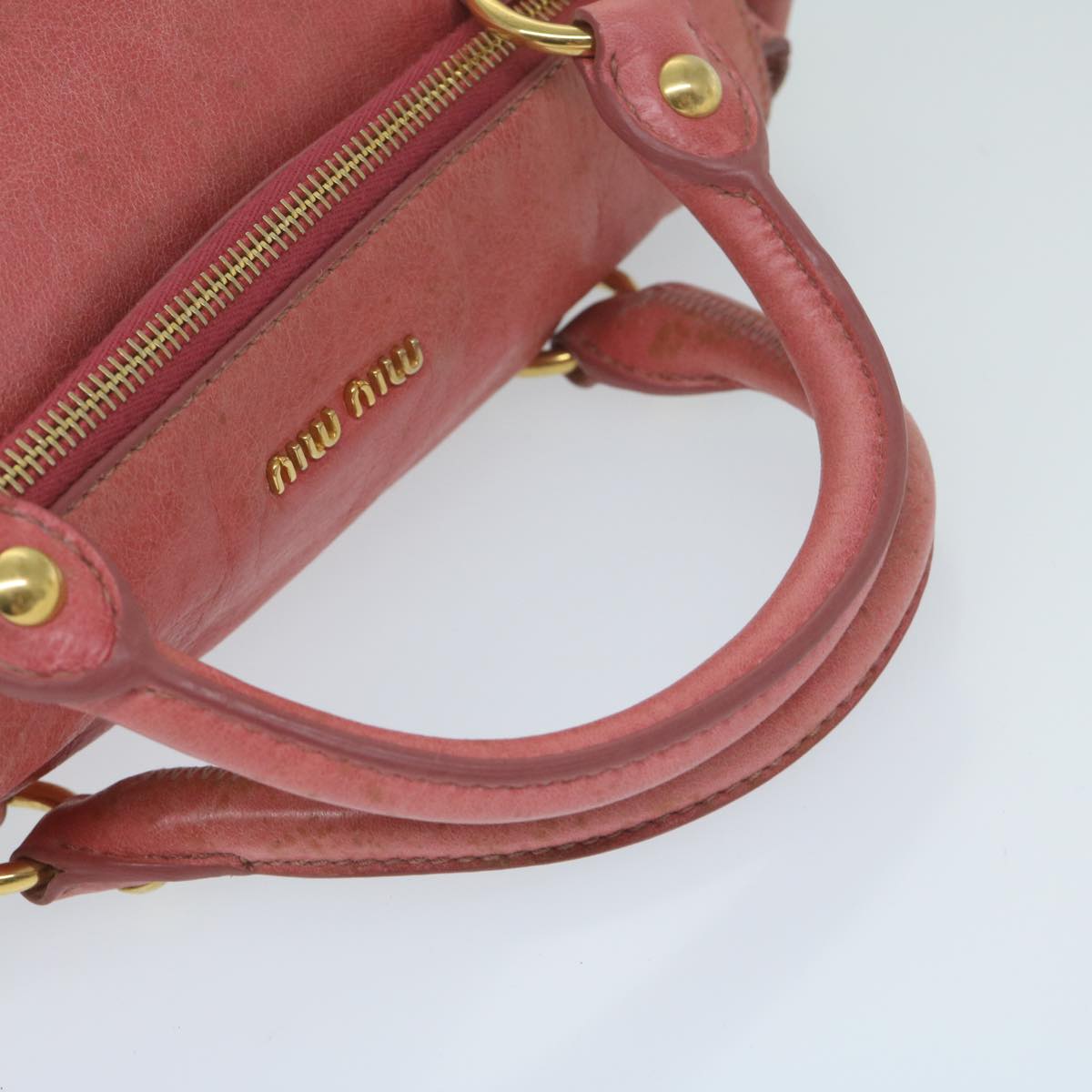 Miu Miu Hand Bag Leather 2way Pink Auth 63445