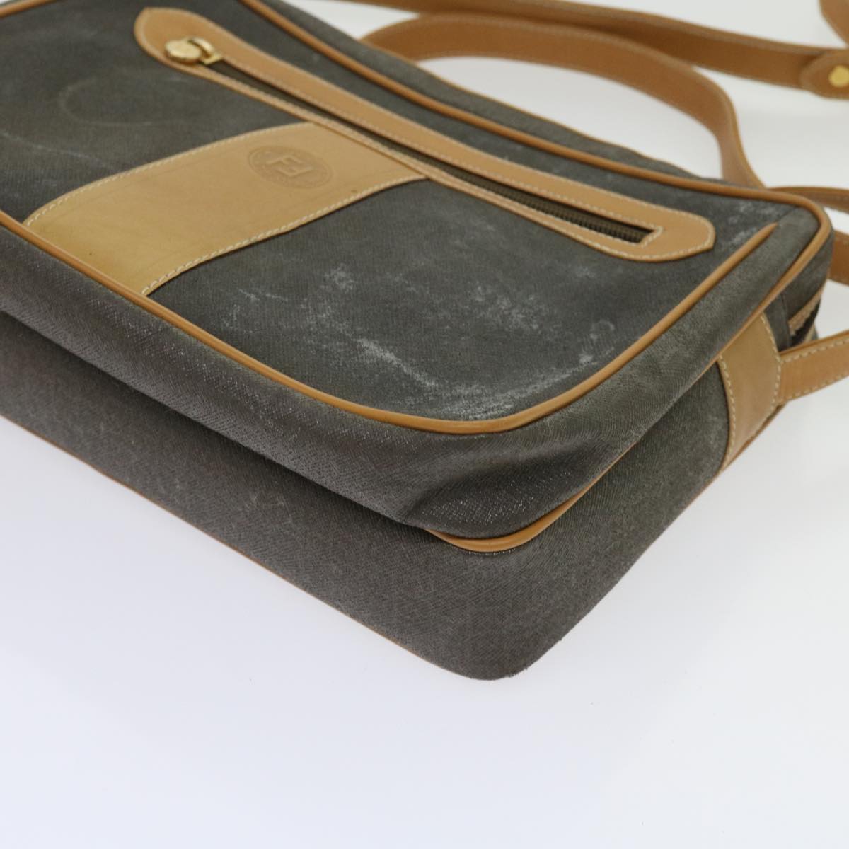 FENDI Shoulder Bag Nylon Brown Auth 63467
