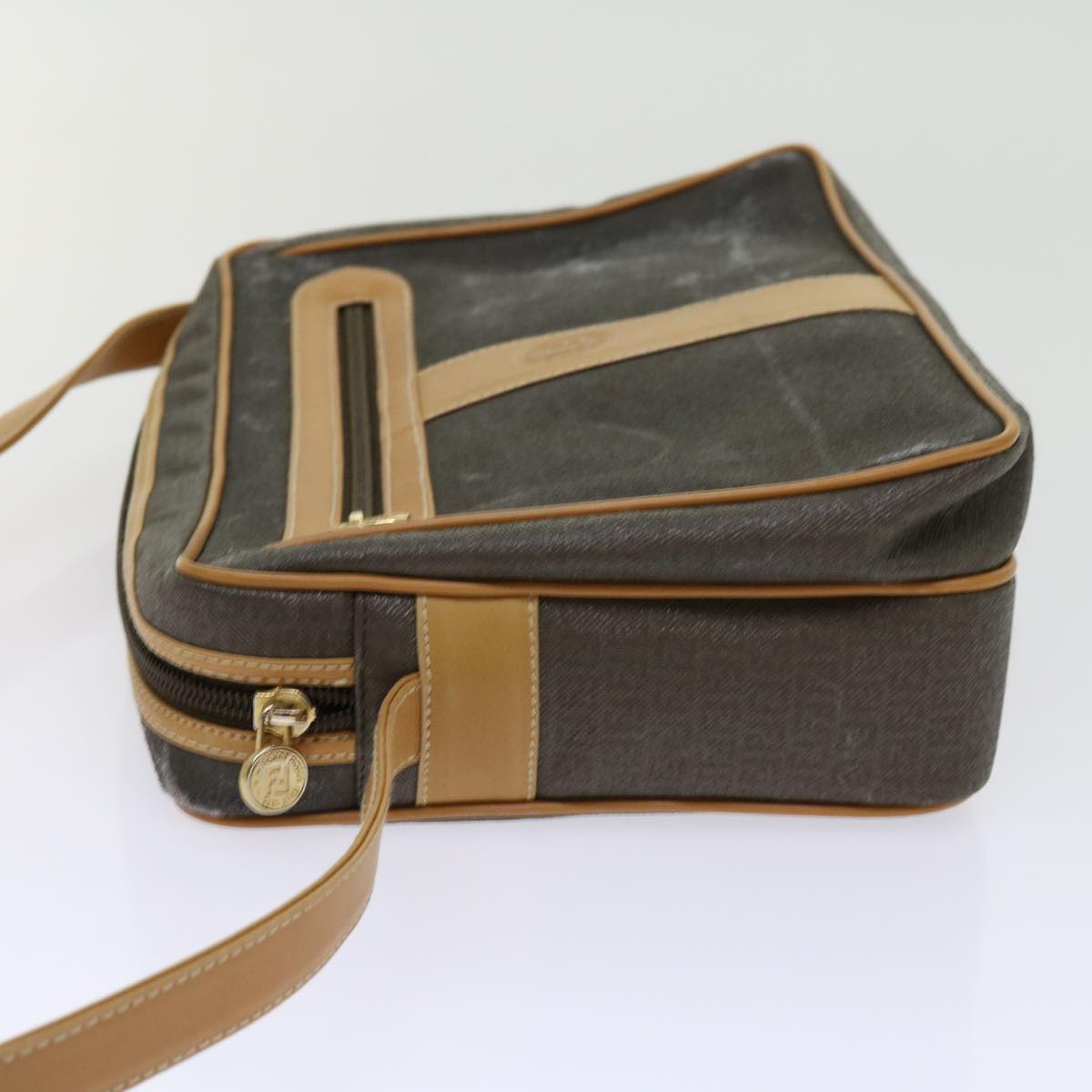 FENDI Shoulder Bag Nylon Brown Auth 63467