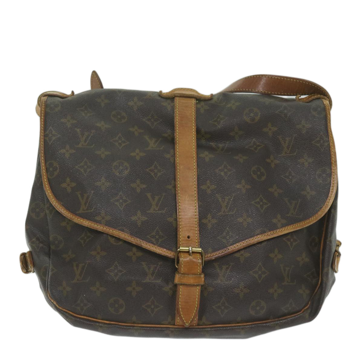 LOUIS VUITTON Monogram Saumur 35 Shoulder Bag M42254 LV Auth 63511