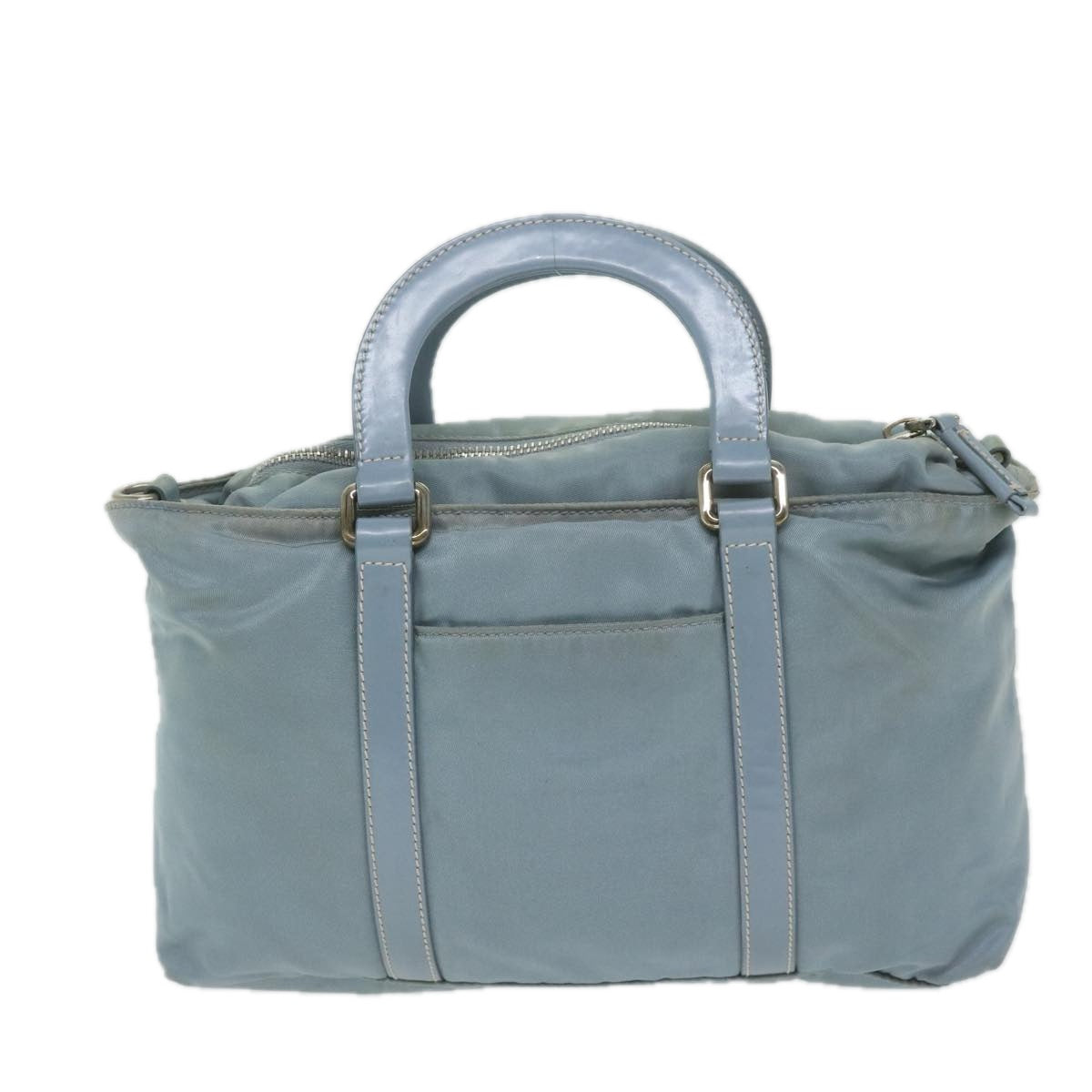 PRADA Hand Bag Nylon 2way Light Blue Auth 63525 - 0