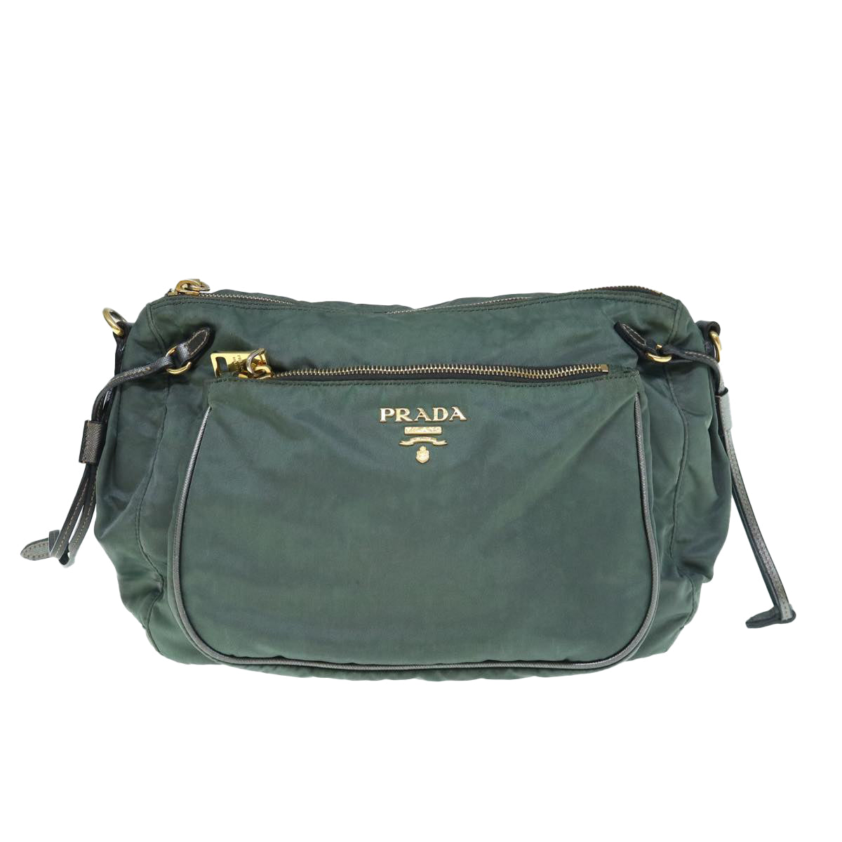 PRADA Shoulder Bag Nylon Green Auth 63530