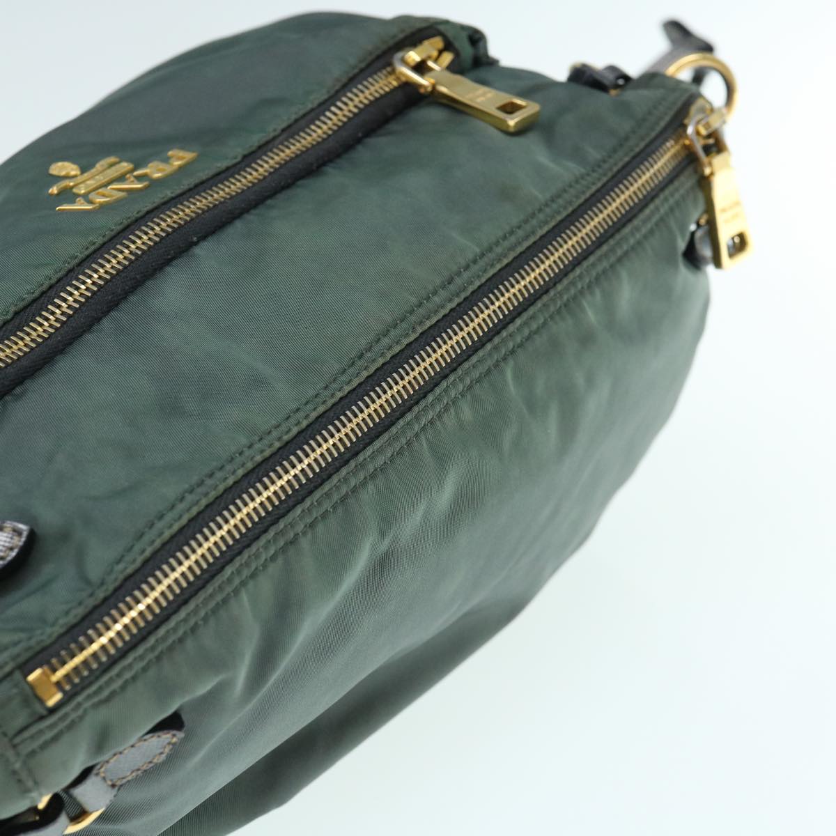 PRADA Shoulder Bag Nylon Green Auth 63530