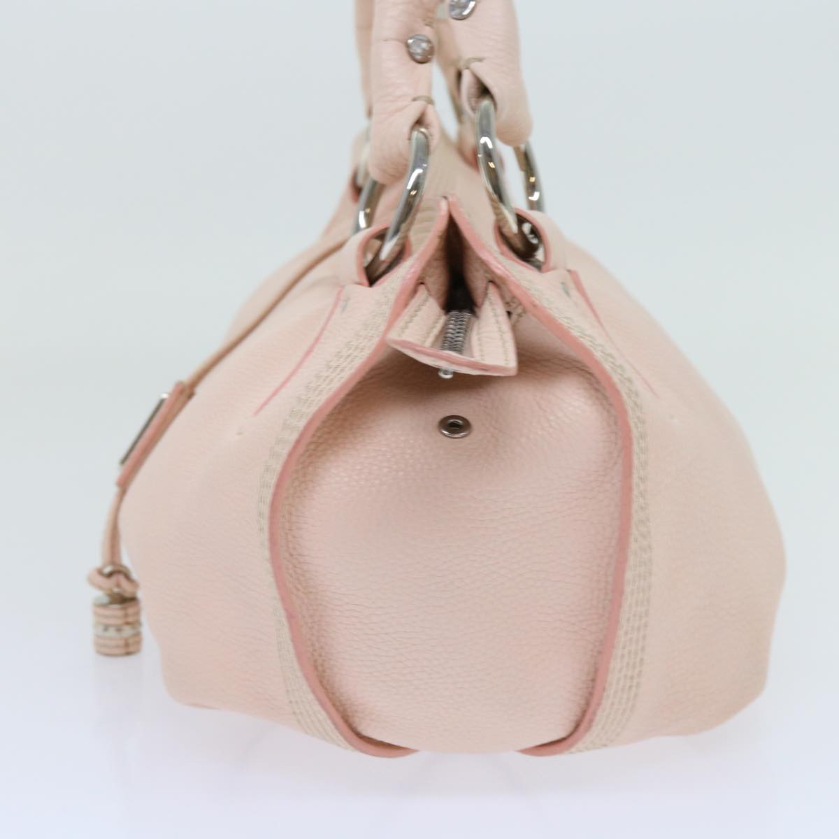 CELINE Hand Bag Leather Pink Auth 63531