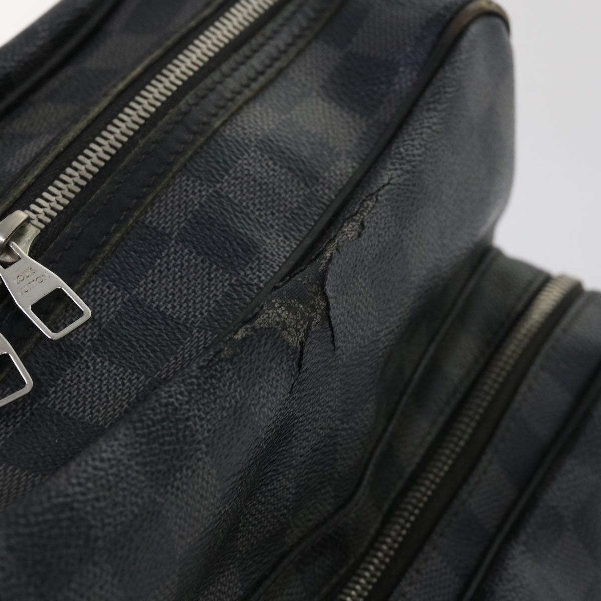 LOUIS VUITTON Damier Graphite Io Shoulder Bag N45252 LV Auth 63542