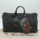 LOUIS VUITTON Monogram Eclipse Keepall Bandouliere 50 Bag M56856 LV Auth 63543S-12