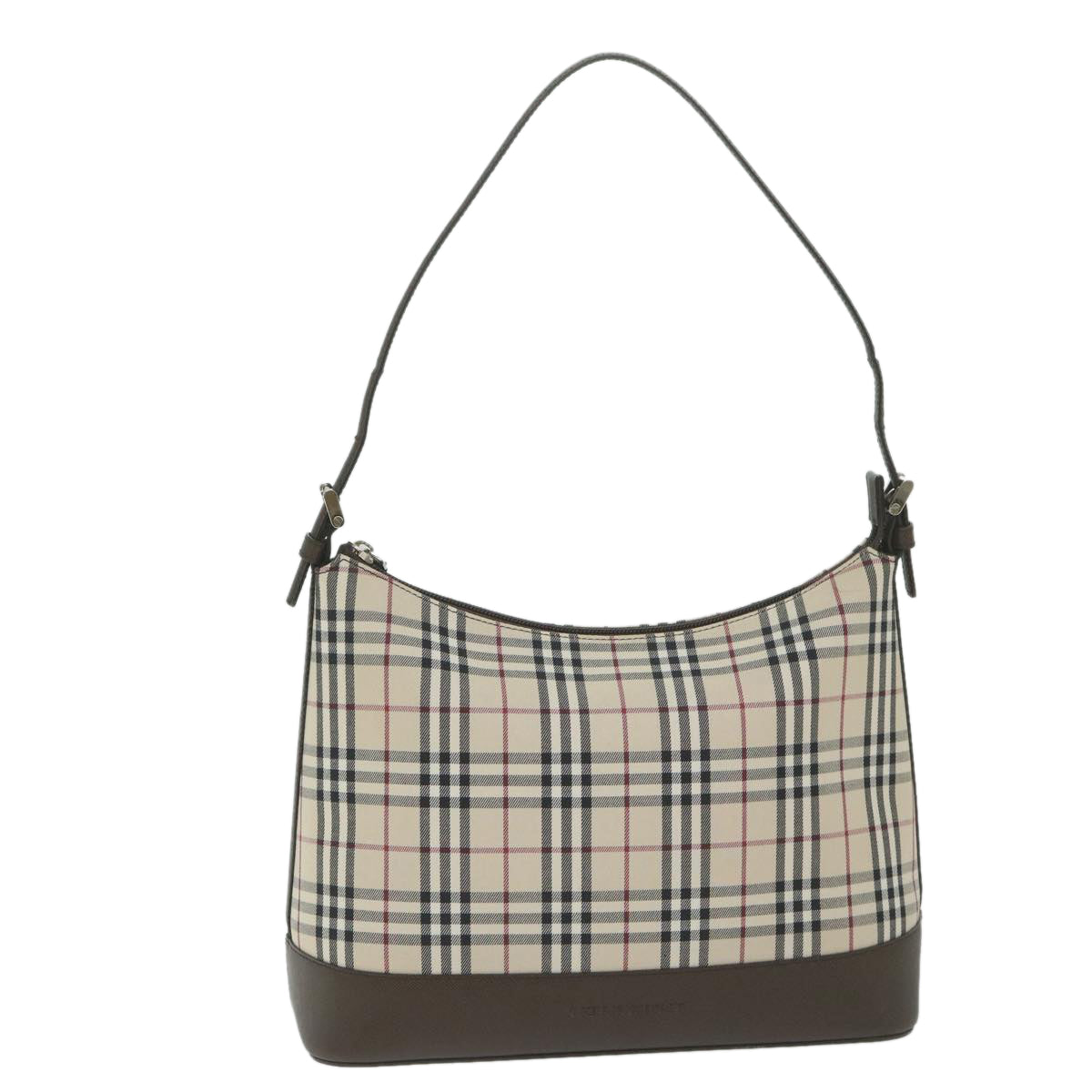 BURBERRY Nova Check Shoulder Bag Nylon Leather Beige Auth 63578