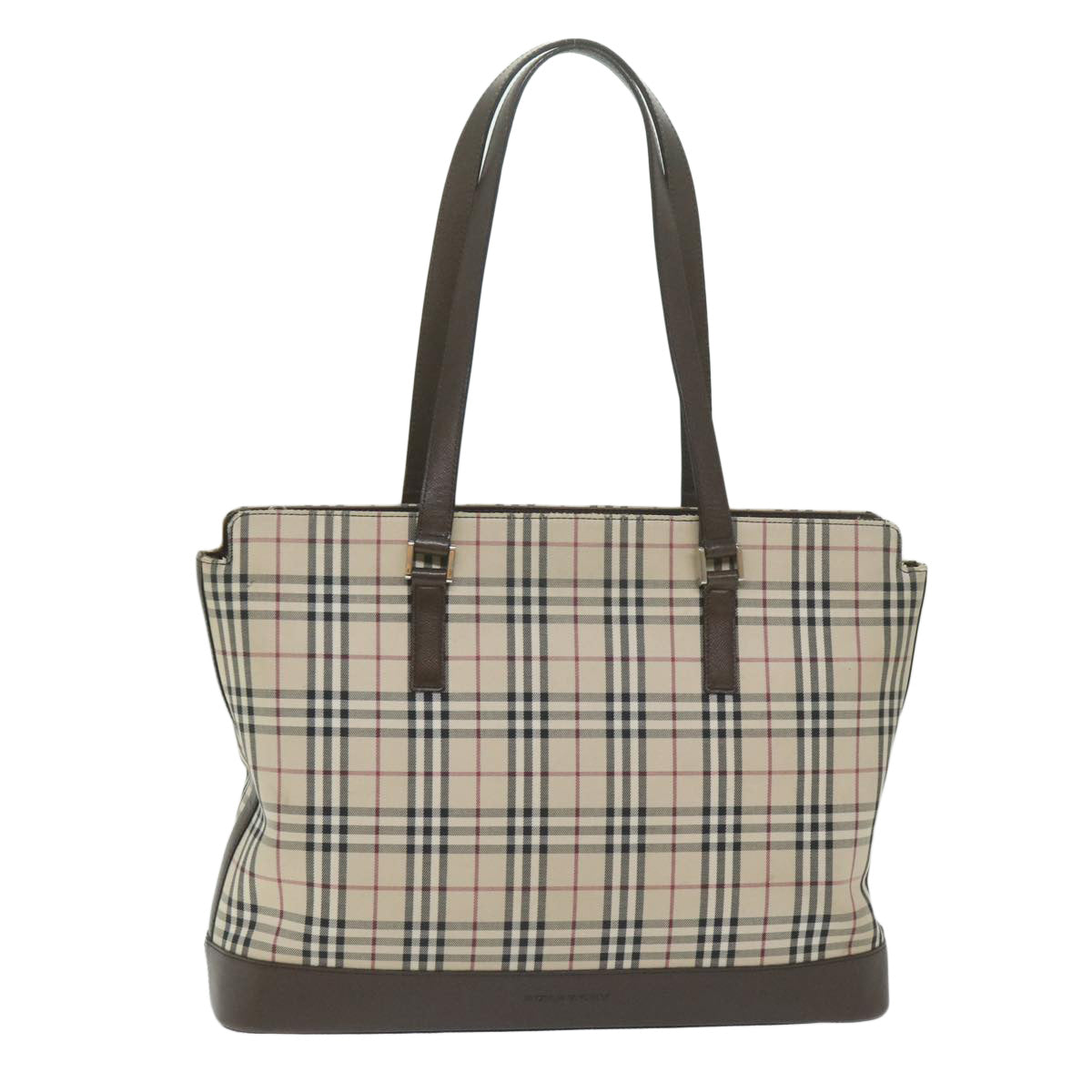 BURBERRY Nova Check Tote Bag Nylon Beige Auth 63586