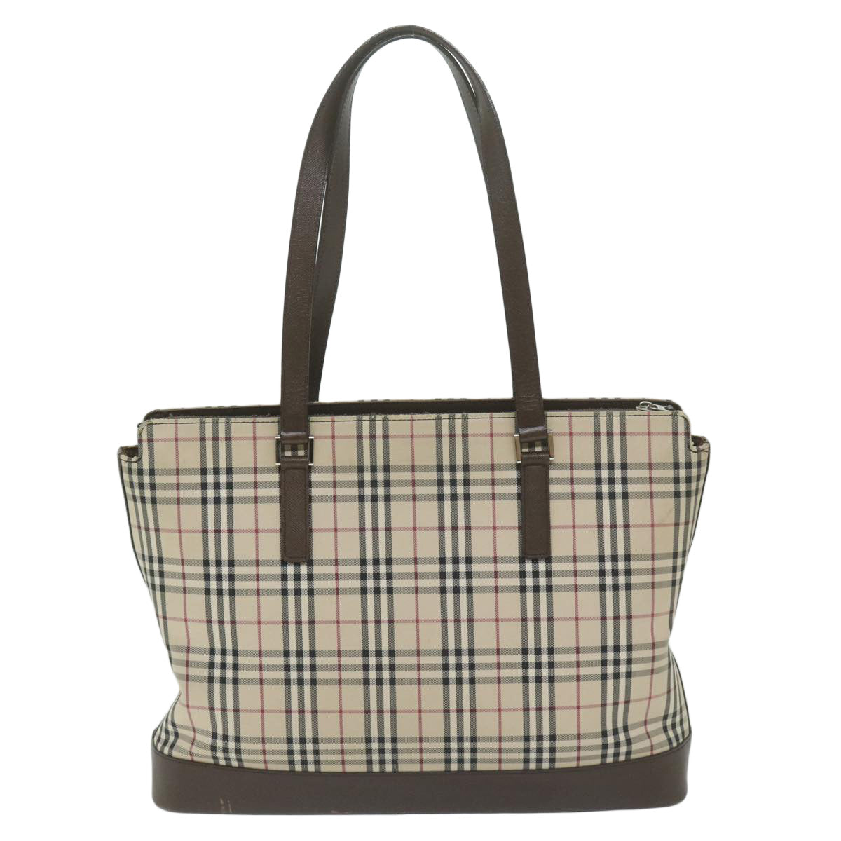 BURBERRY Nova Check Tote Bag Nylon Beige Auth 63586 - 0