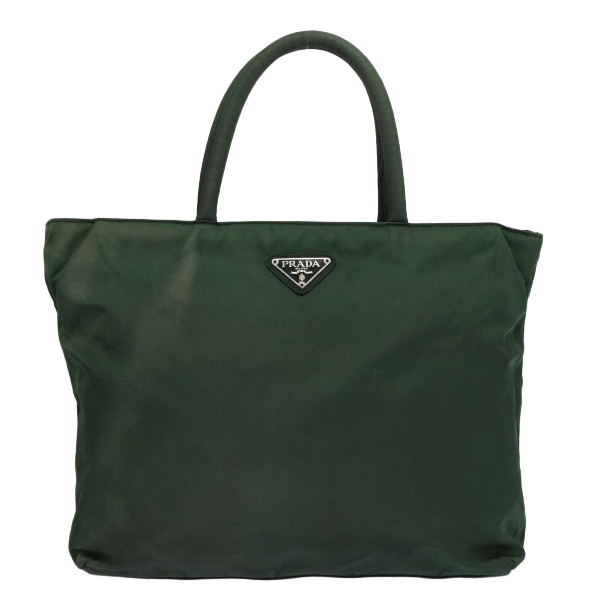 PRADA Hand Bag Nylon Green Auth 63631