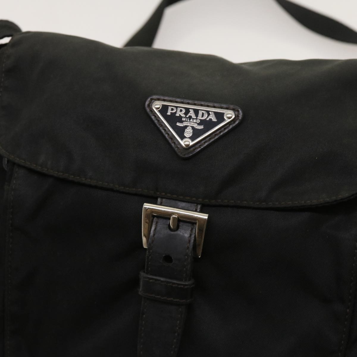 PRADA Shoulder Bag Nylon Black Auth 63639