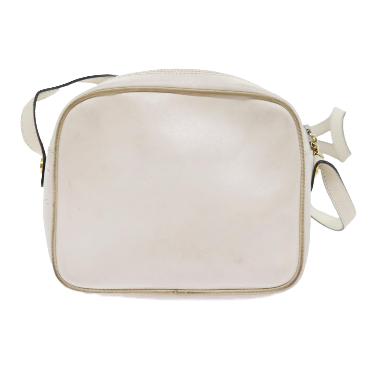 Salvatore Ferragamo Shoulder Bag Leather White Auth 63692 - 0