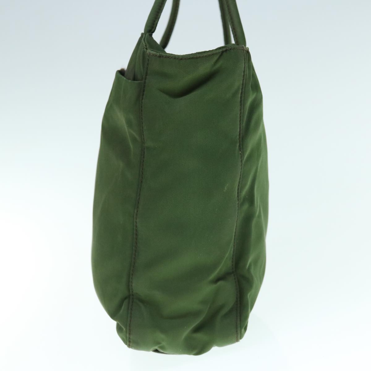 PRADA Hand Bag Nylon Green Auth 63703