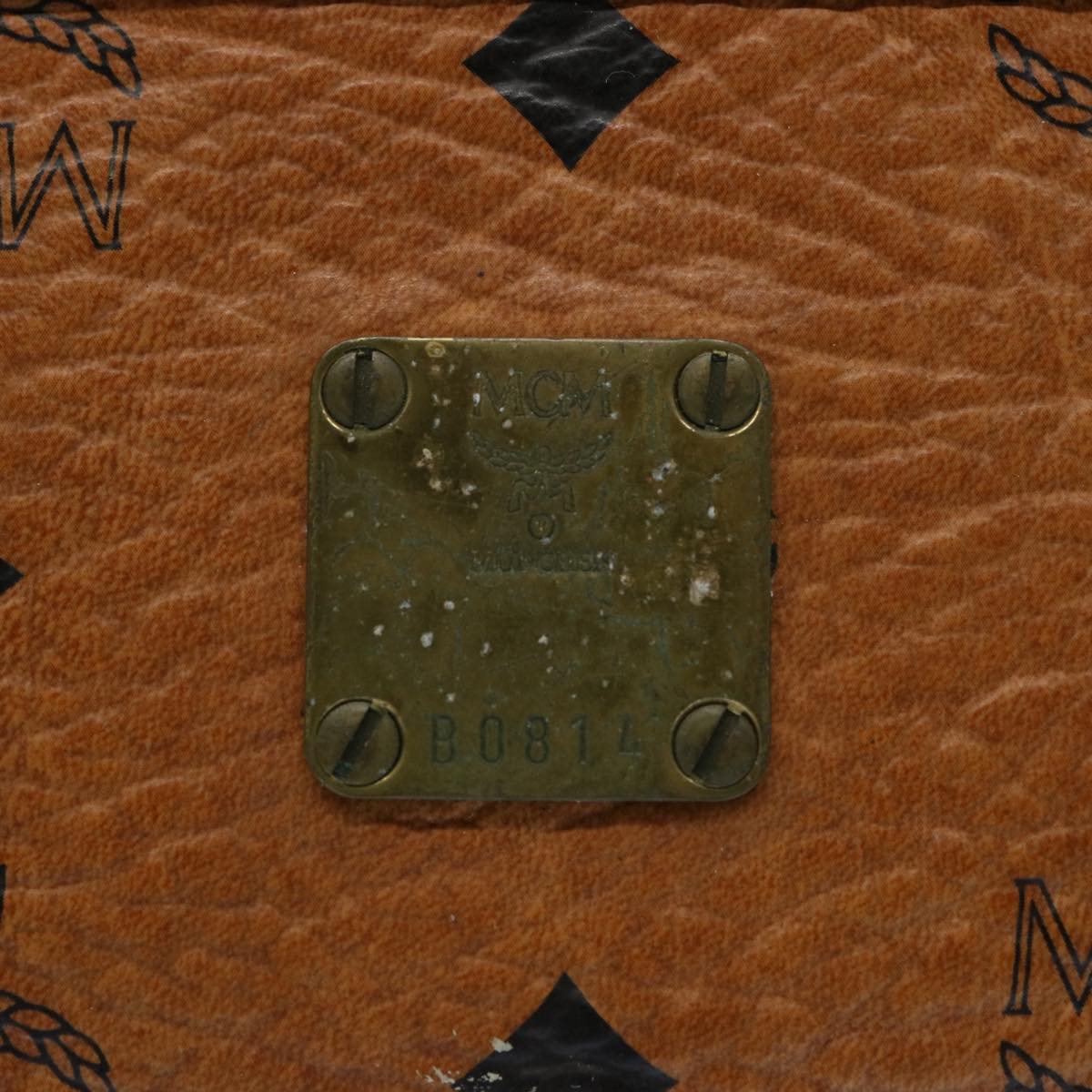 MCM Vicetos Logogram Clutch Bag PVC Leather Brown Auth 63709