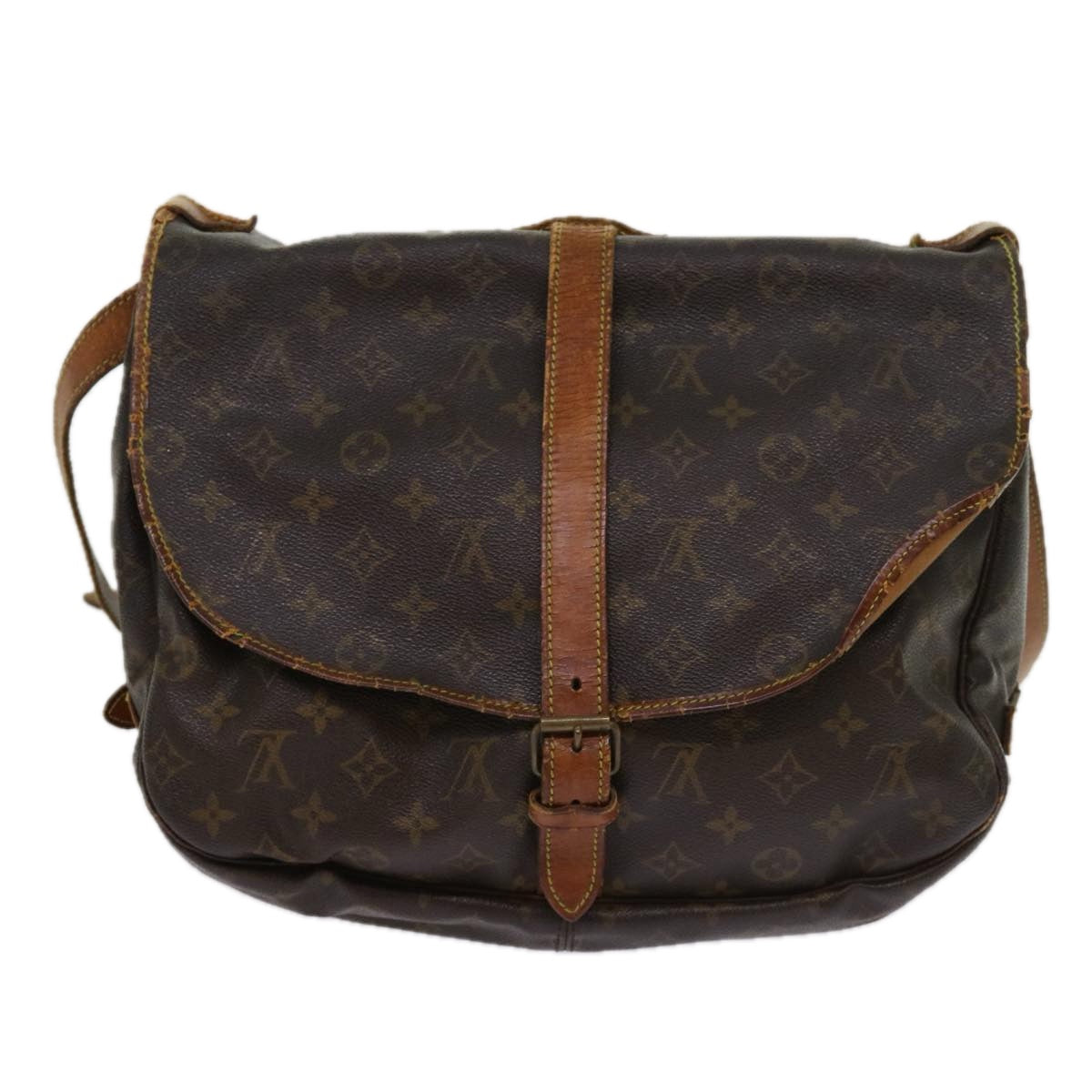 LOUIS VUITTON Monogram Saumur 35 Shoulder Bag M42254 LV Auth 63714 - 0