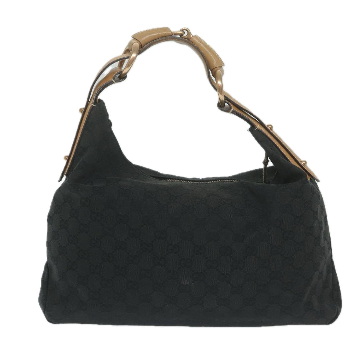 GUCCI GG Canvas Shoulder Bag Black 115867 Auth 63735