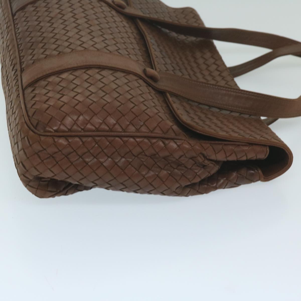 BOTTEGAVENETA INTRECCIATO Shoulder Bag Leather Brown Auth 63744