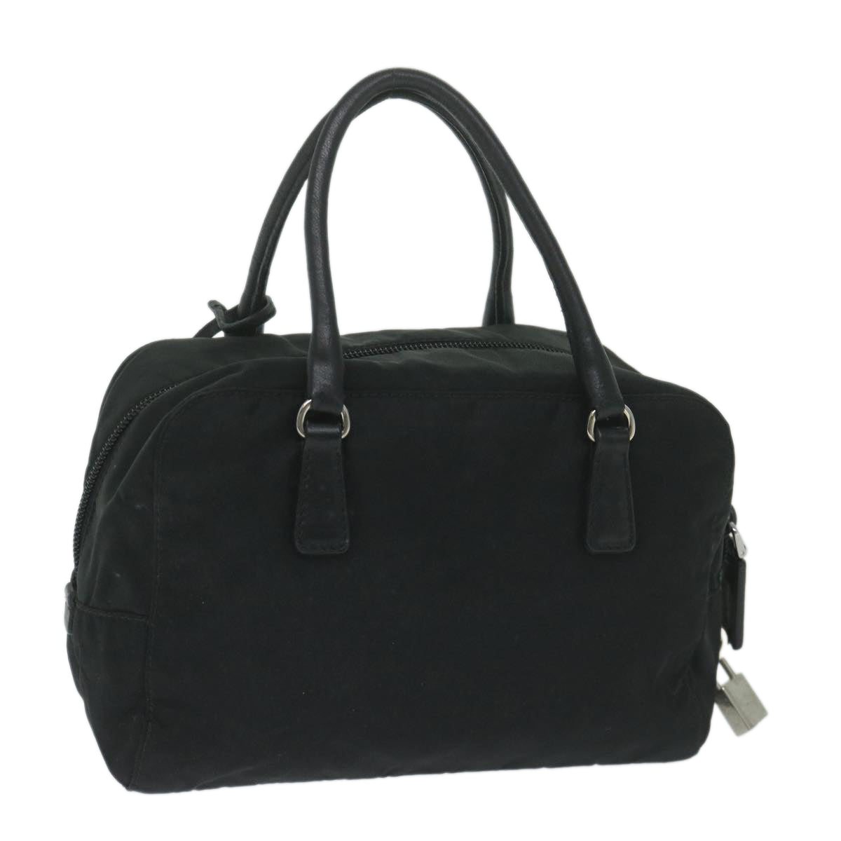 PRADA Hand Bag Nylon Black Auth 63754 - 0