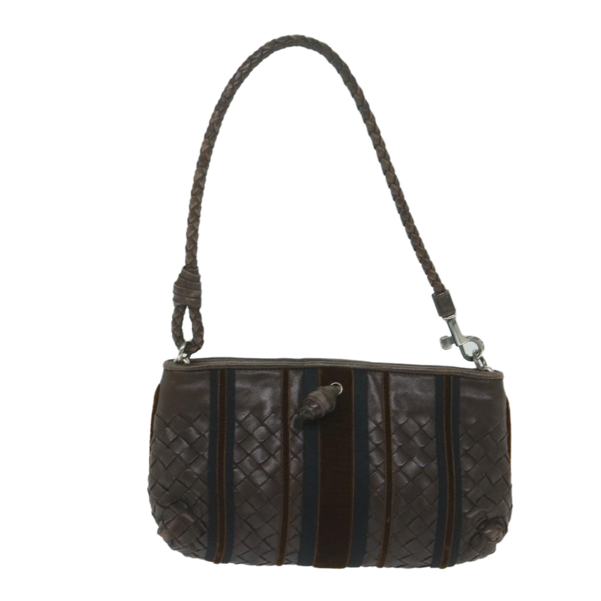 BOTTEGAVENETA INTRECCIATO Shoulder Bag Leather Brown Auth 63793