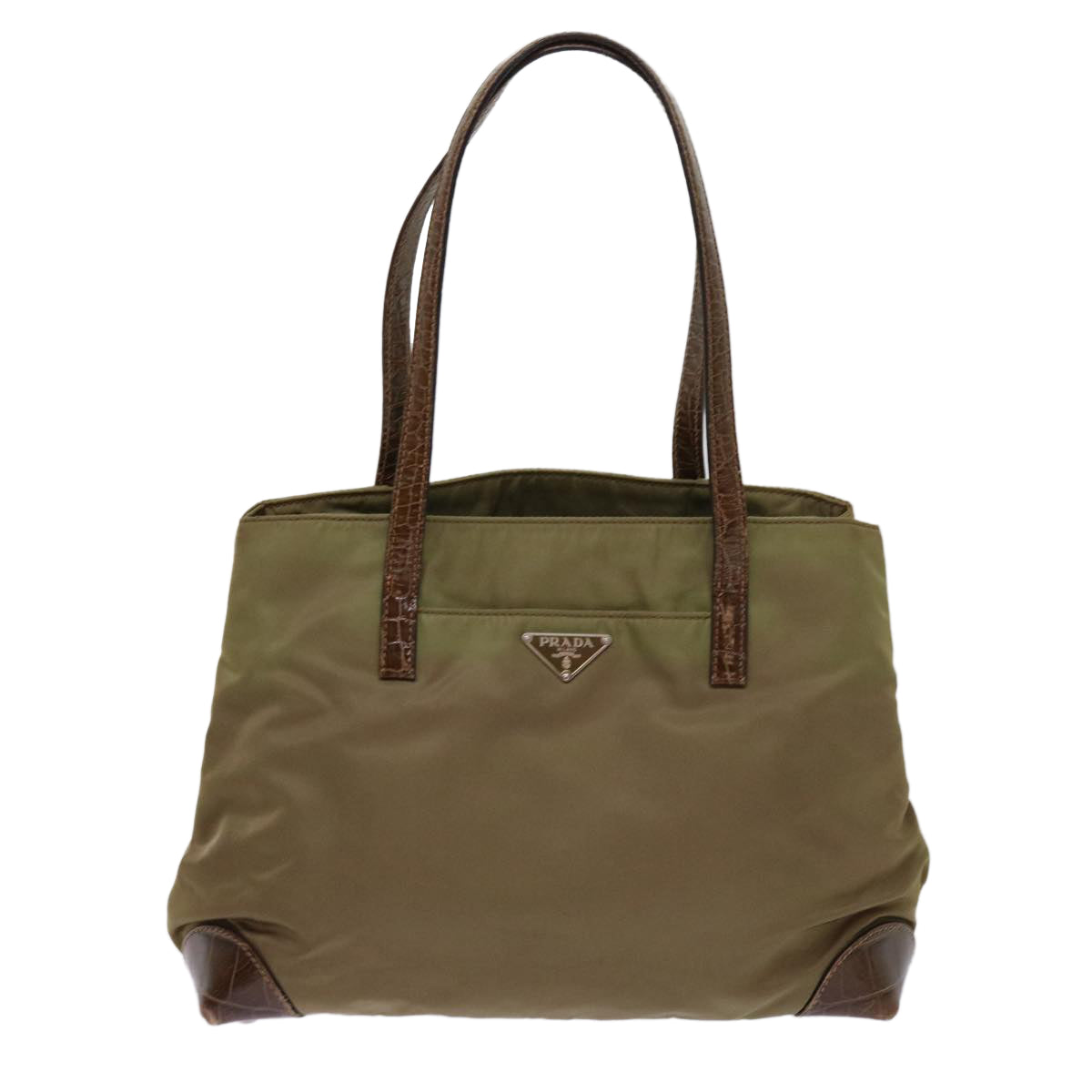 PRADA Shoulder Bag Nylon Khaki Auth 63816