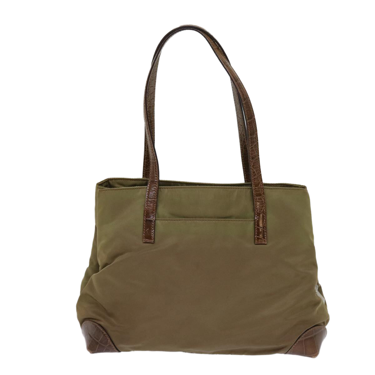 PRADA Shoulder Bag Nylon Khaki Auth 63816