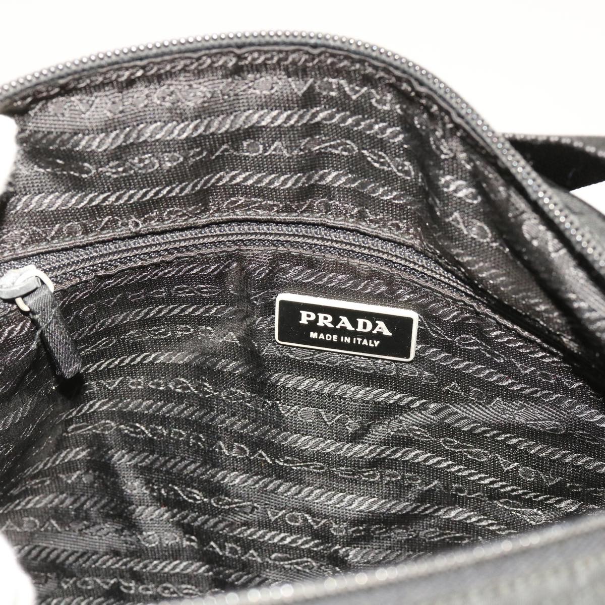 PRADA Shoulder Bag Nylon Black Auth 63850